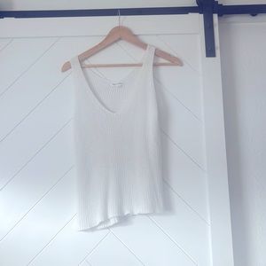 Newburry Kustom Knit V Neck Tank, White